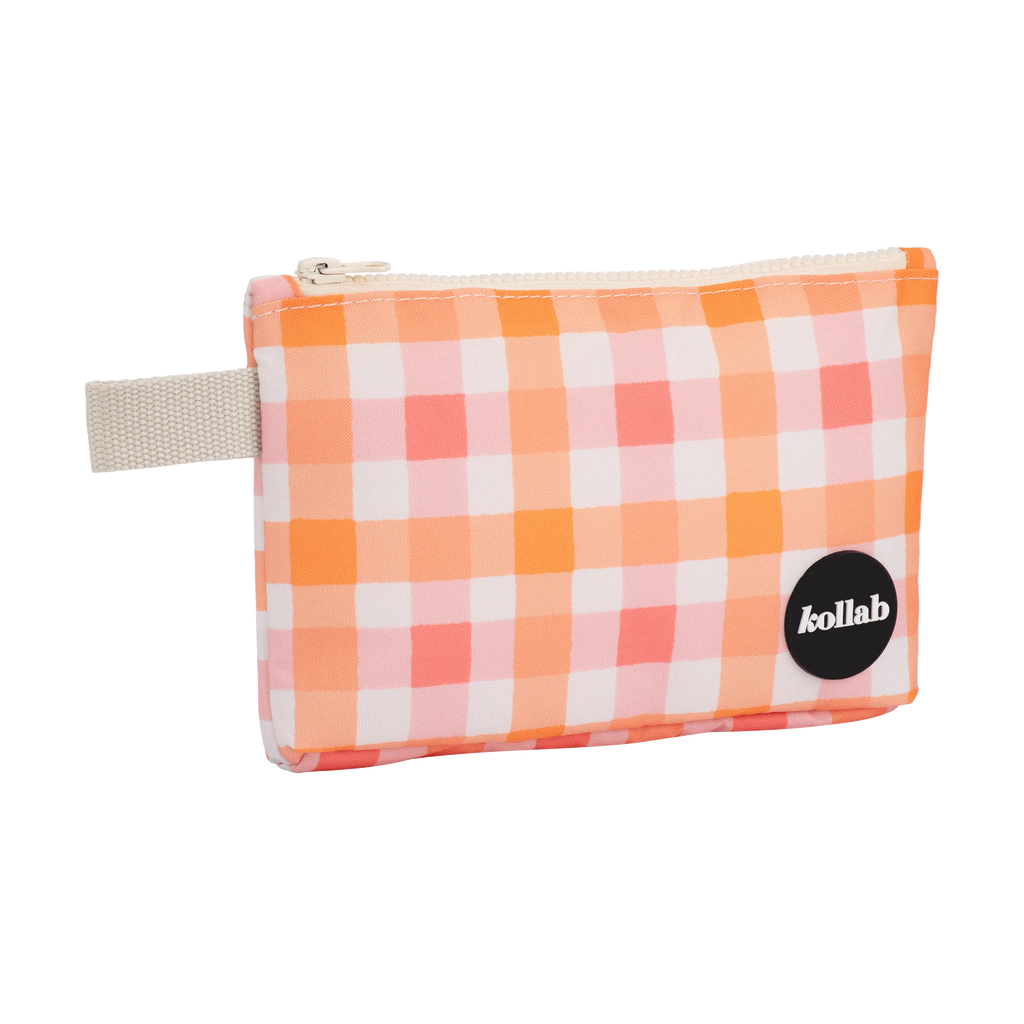 Mini Pouch Watermelon Peach Check