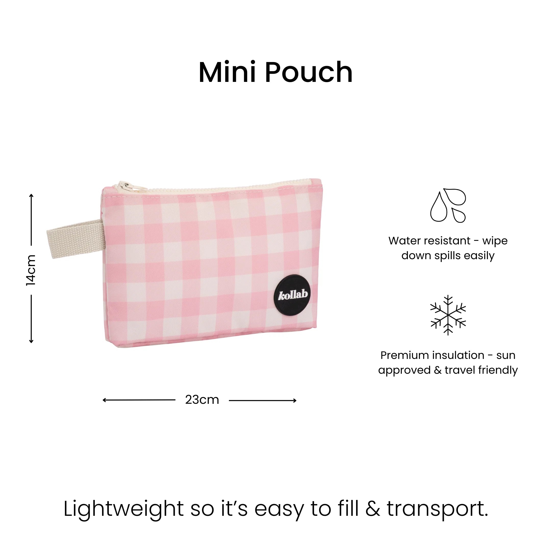 Mini Pouch Candy Pink Check