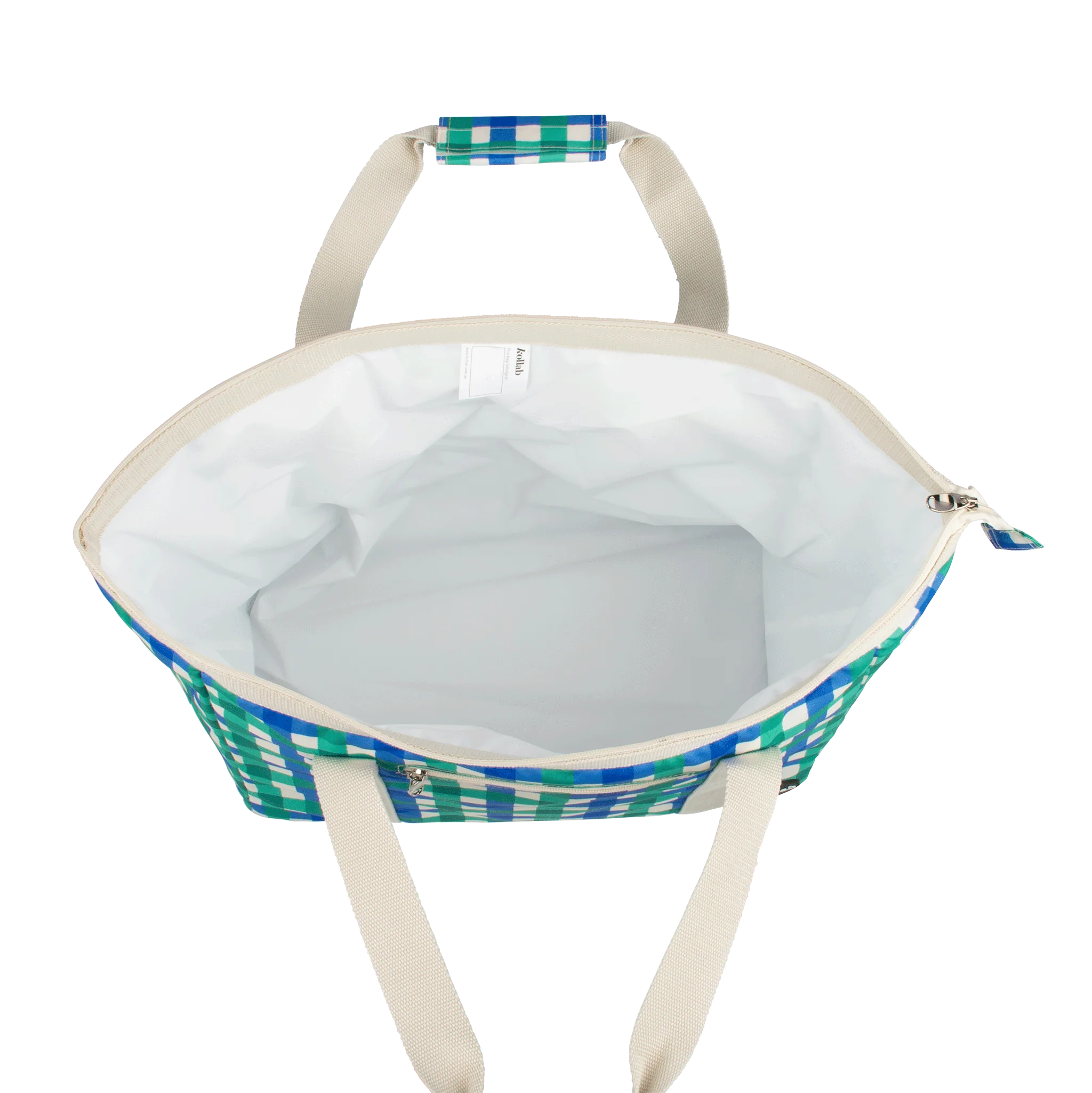 Tote Bag Green Blue Check