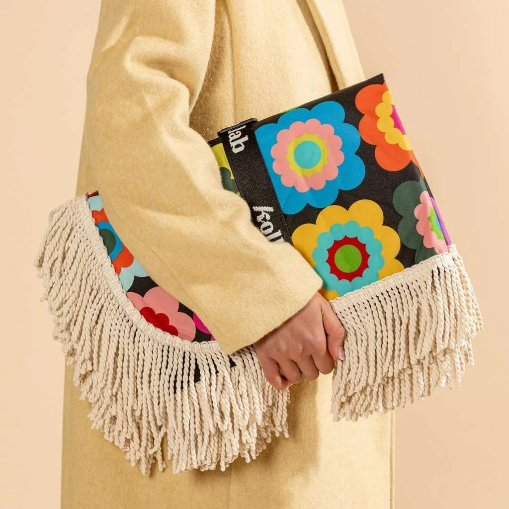 Fringed Medium Picnic Mat Retro Chic