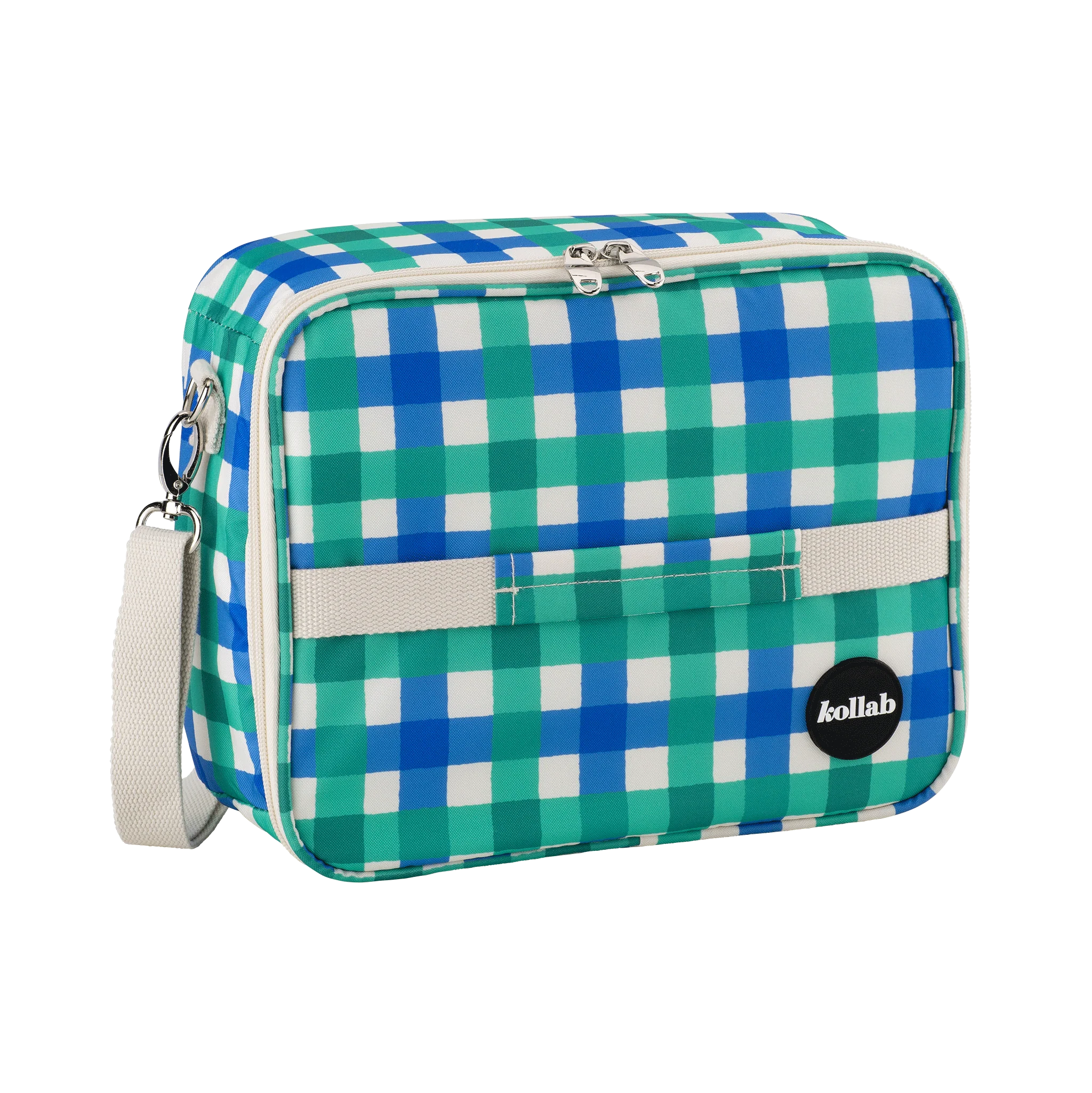 Bento Bag Green Blue Check