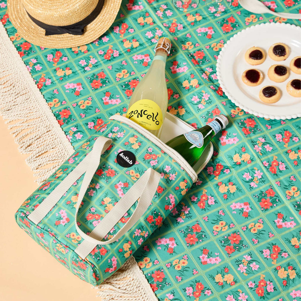 Fringed Medium Picnic Mat Vintage Patch