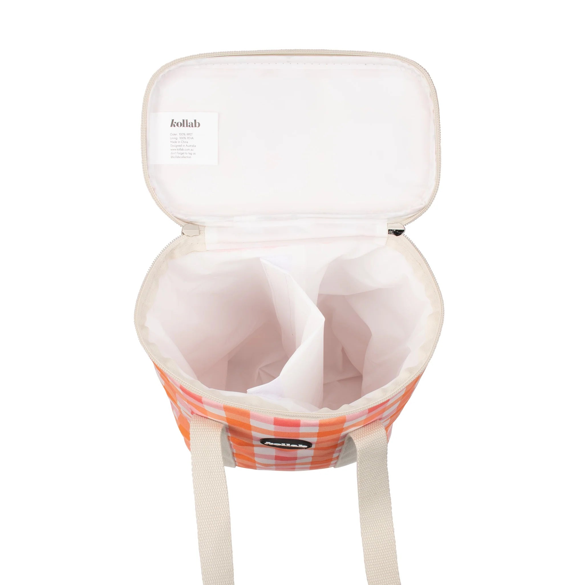 Wine Cooler Bag Watermelon Peach Check