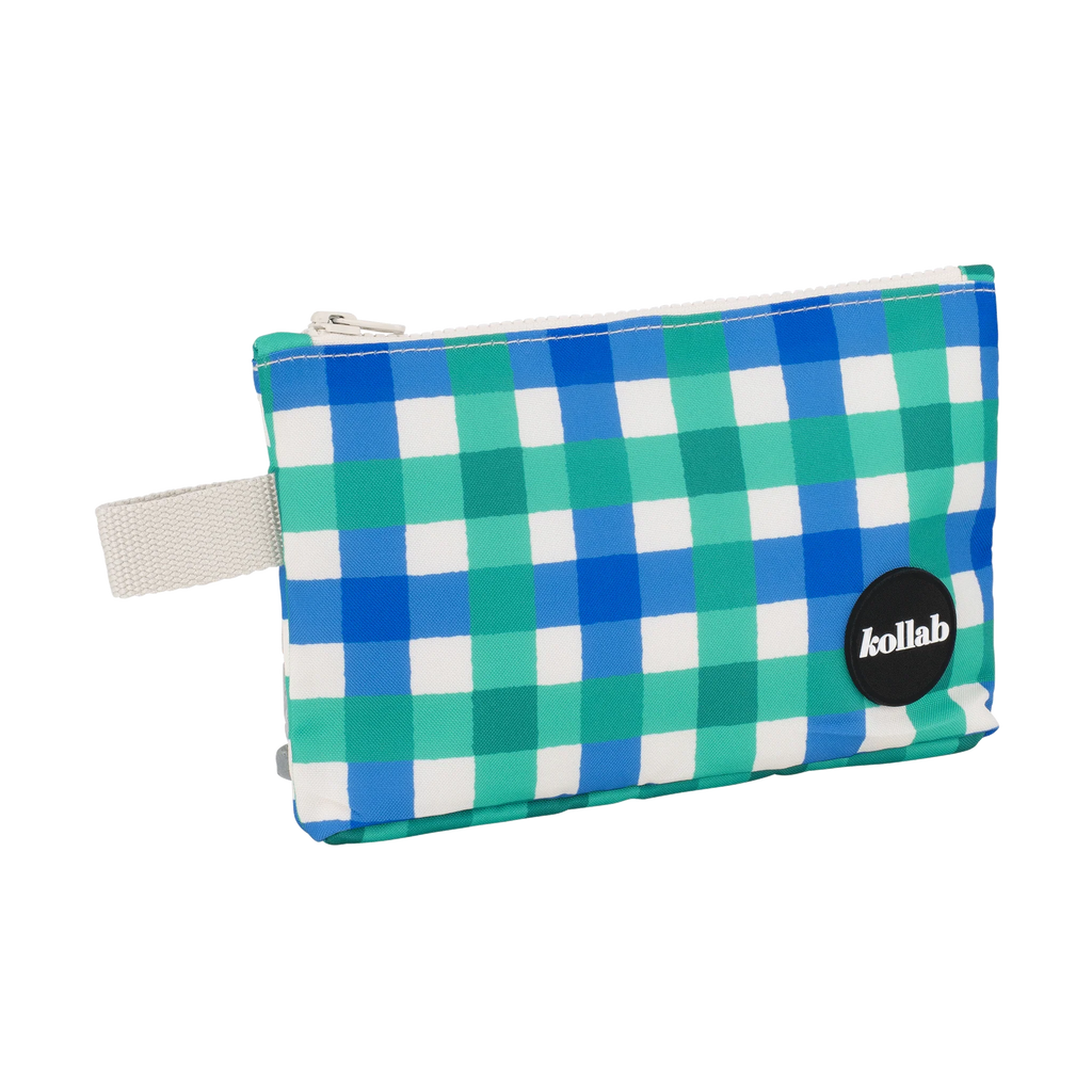 Mini Pouch Green Blue Check