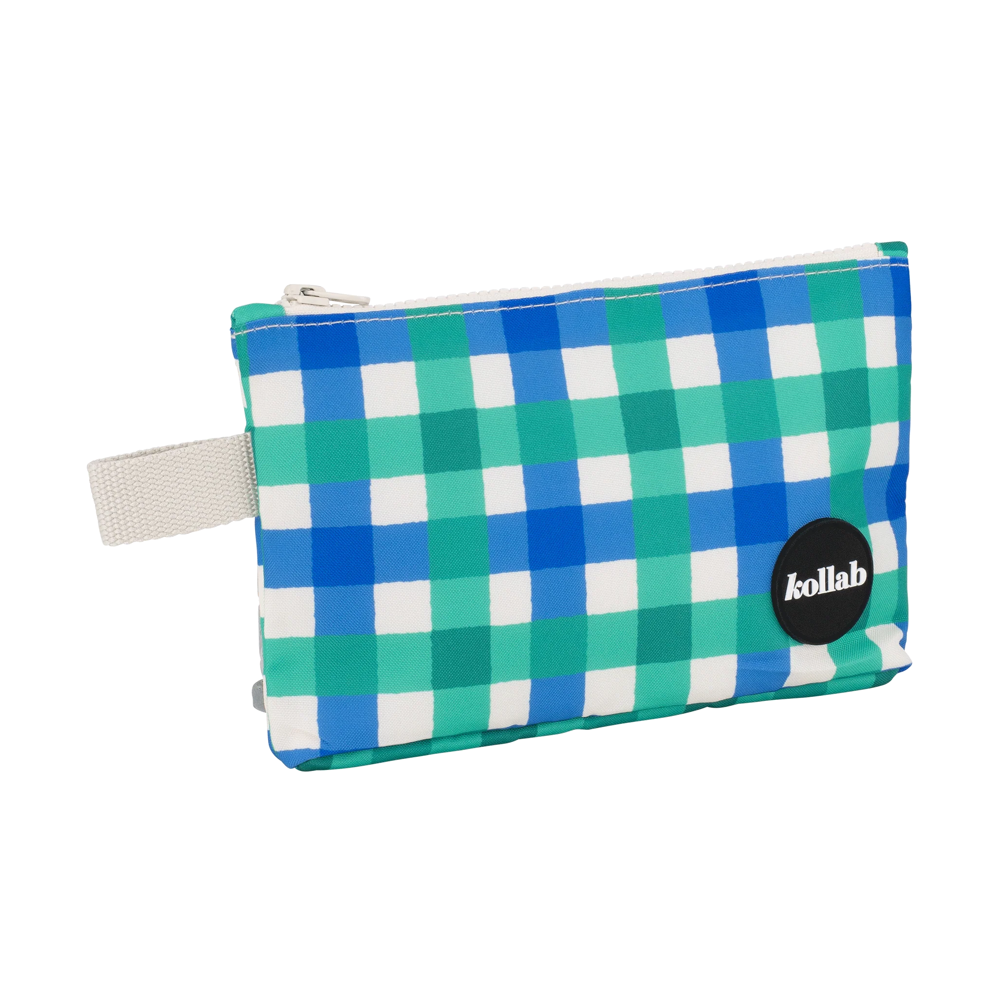 Mini Pouch Green Blue Check