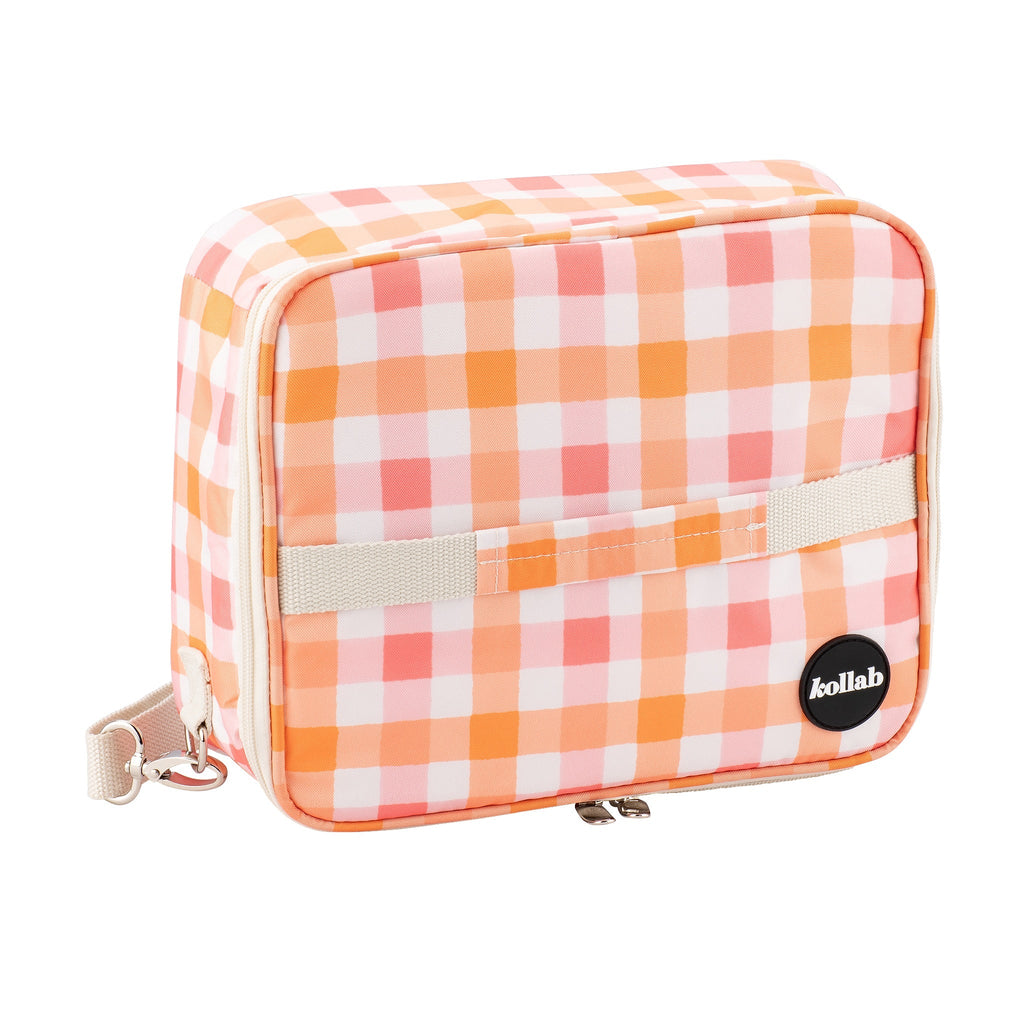 Bento Bag Watermelon Peach Check