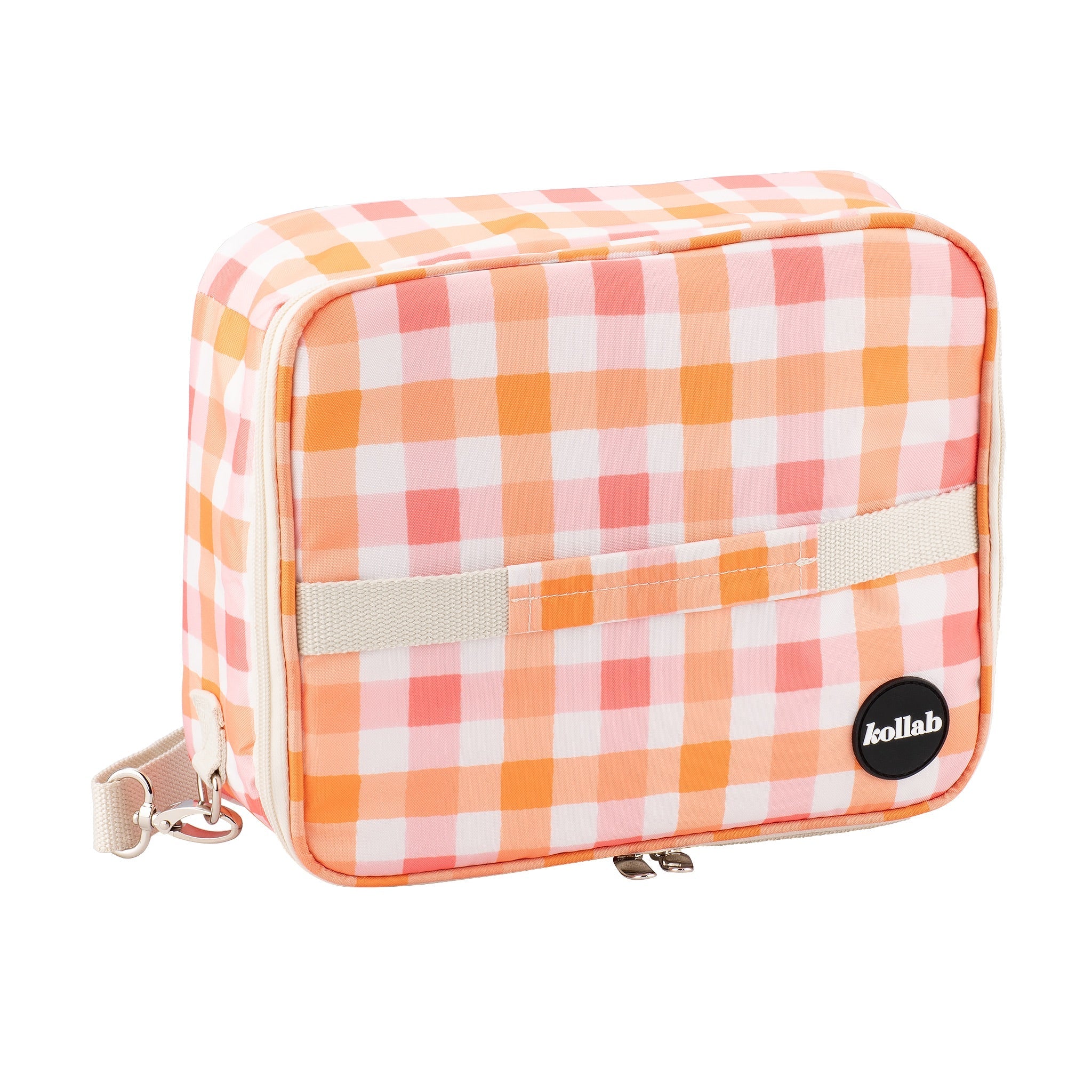 Bento Bag Watermelon Peach Check