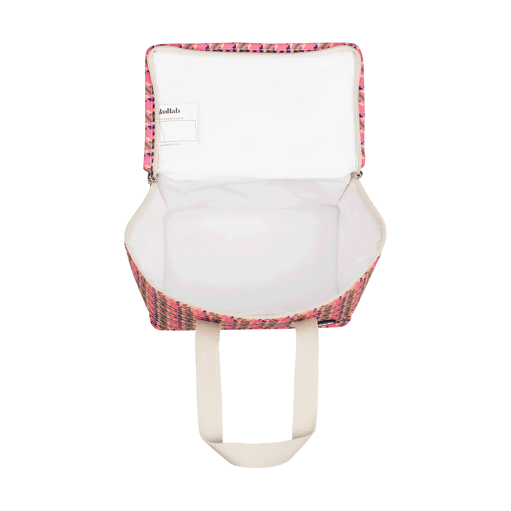 Lunch Bag Pink Houndstooth