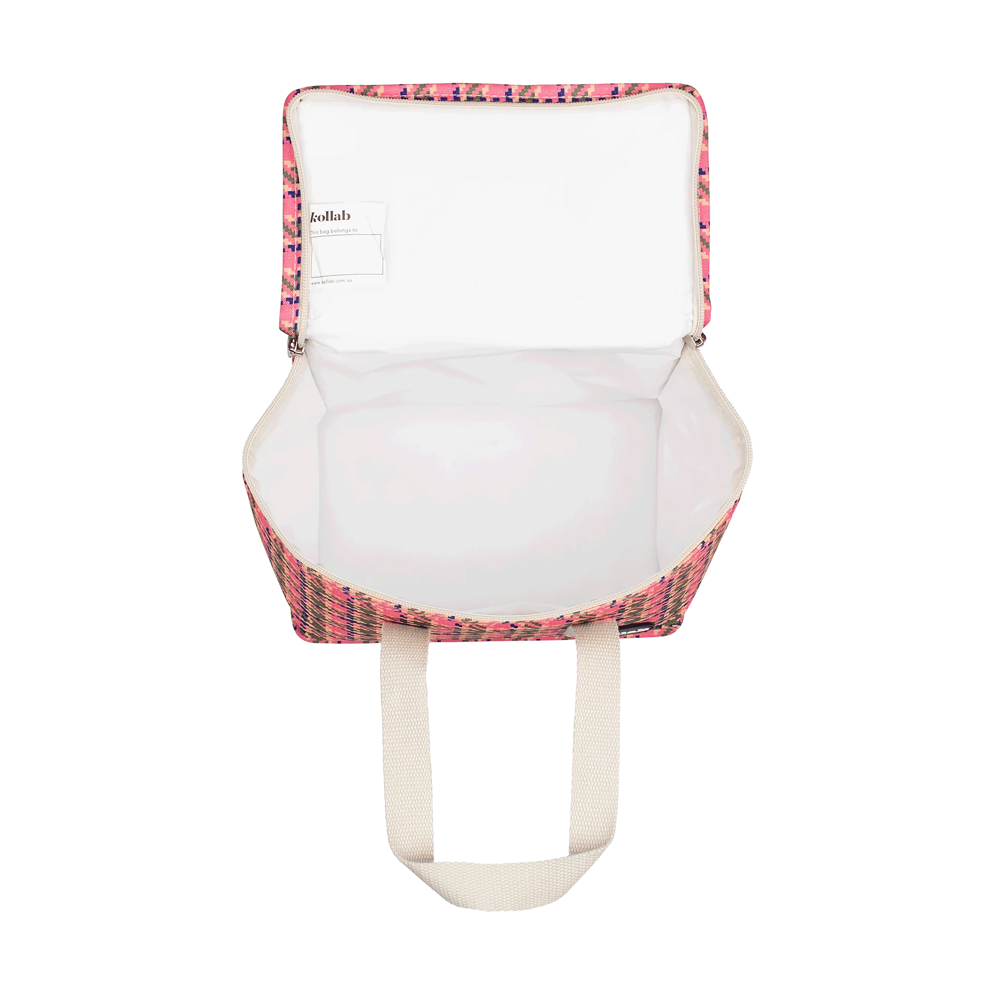 Lunch Bag Pink Houndstooth