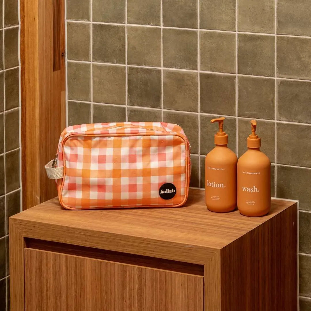 Travel Bag Watermelon Peach Check