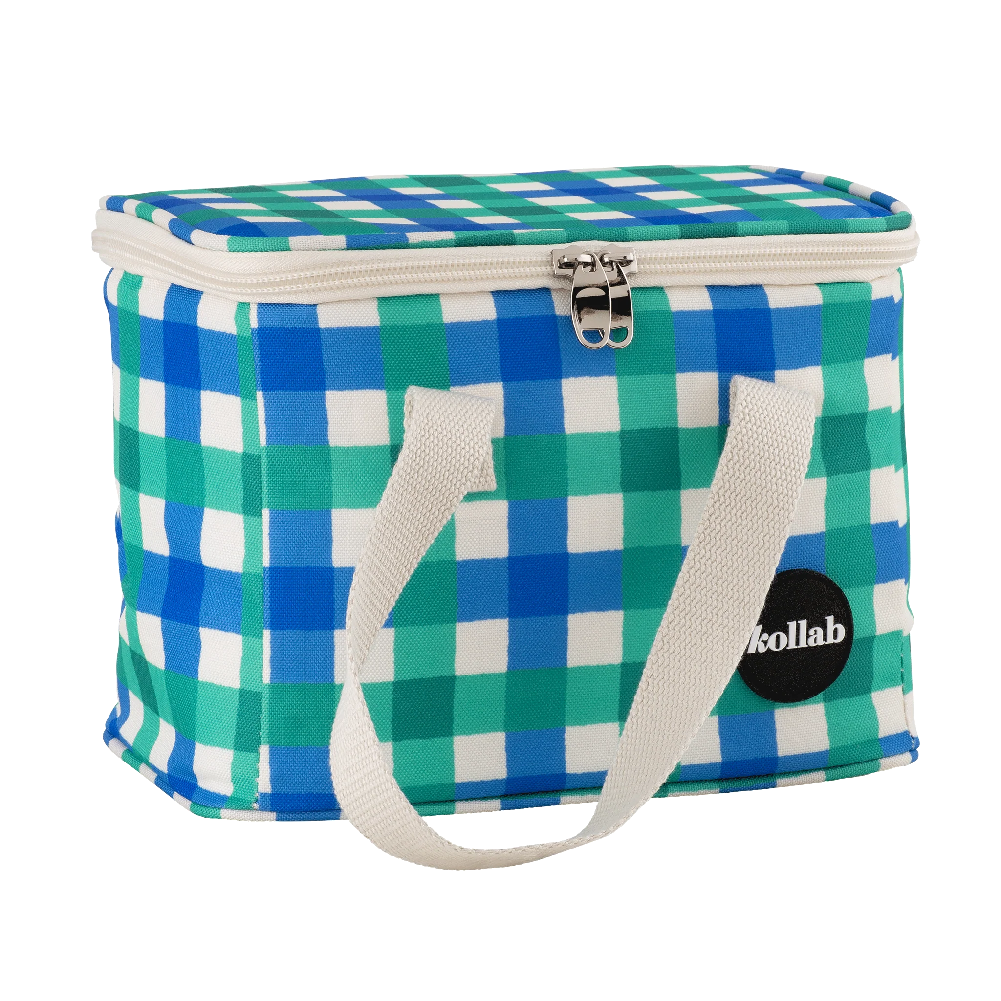 Lunch Bag Green Blue Check