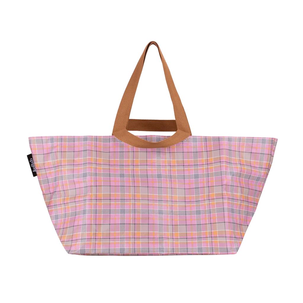Beach Bag Pink Blanket Check