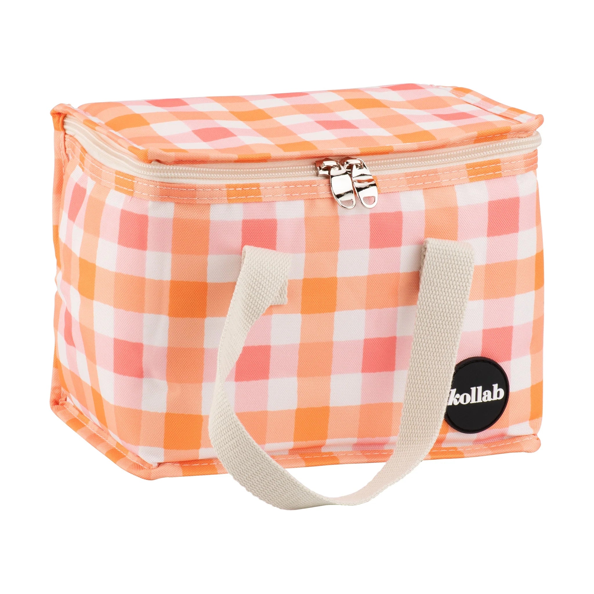 Lunch Bag Watermelon Peach Check