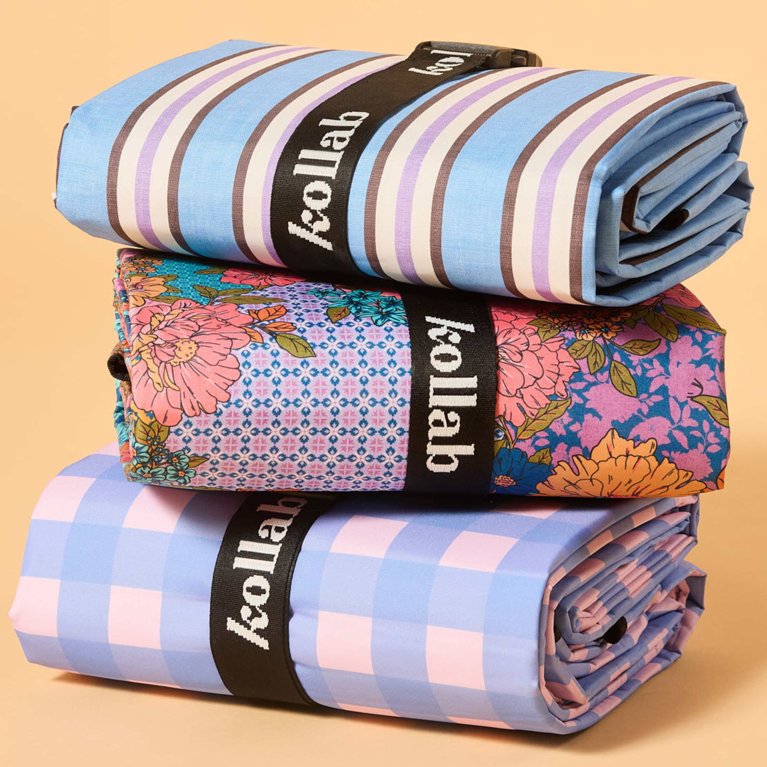 Picnic Mat Choc Blue Stripe