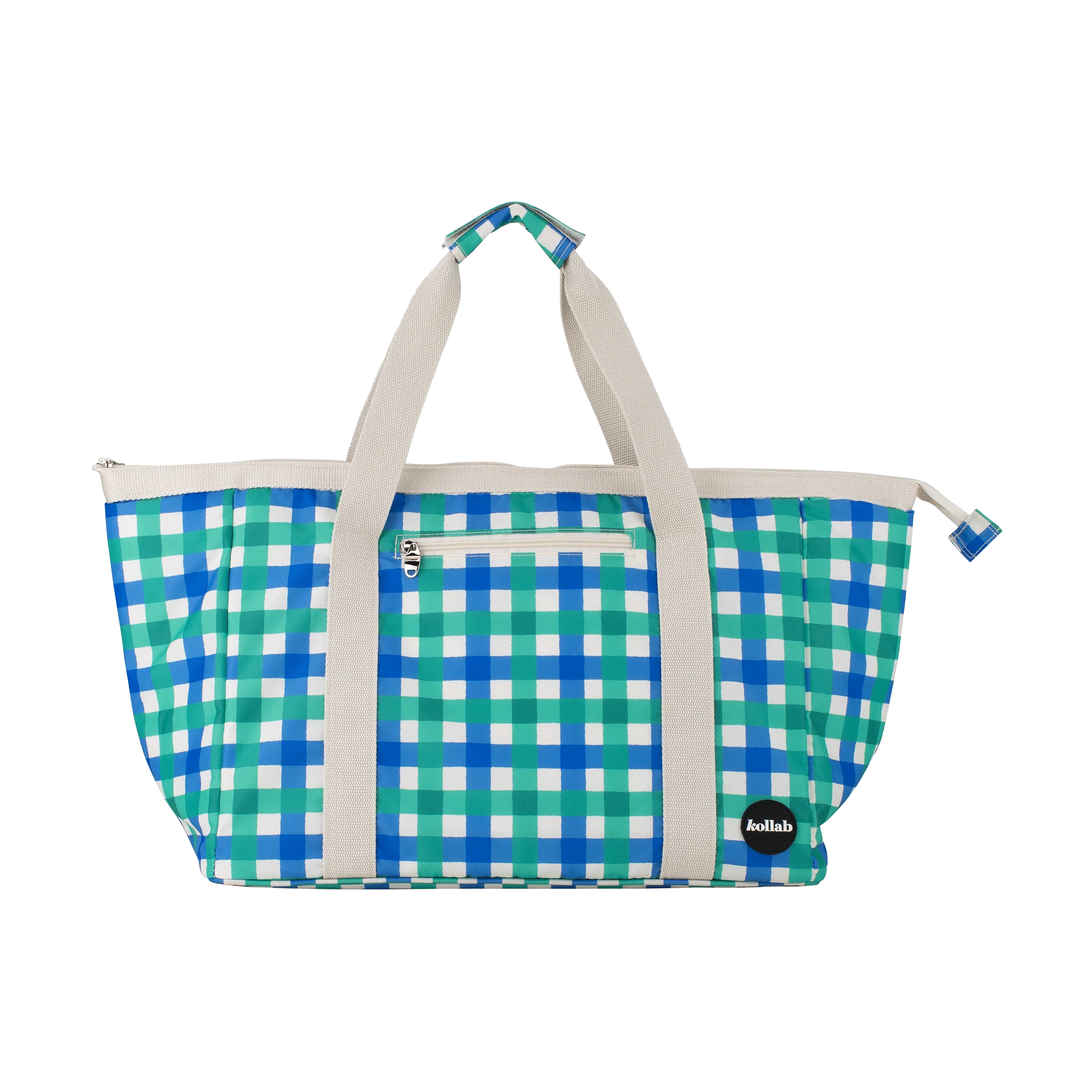 Tote Bag Green Blue Check