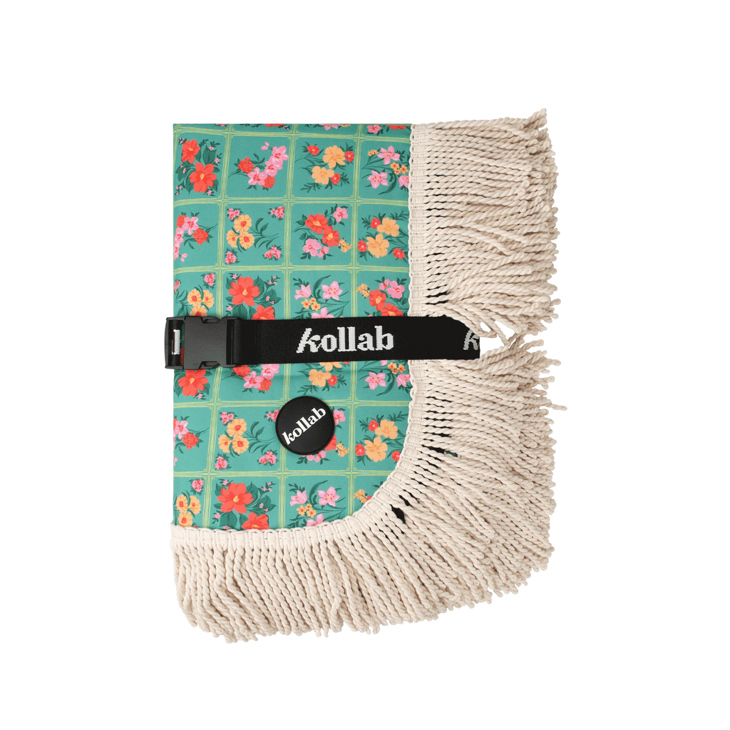 Fringed Medium Picnic Mat Vintage Patch