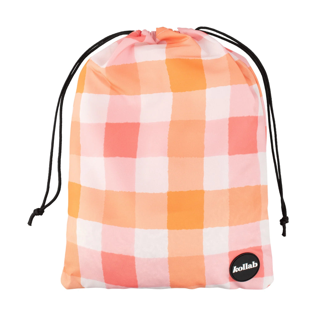 Fringed Tablecloth Watermelon Peach Check