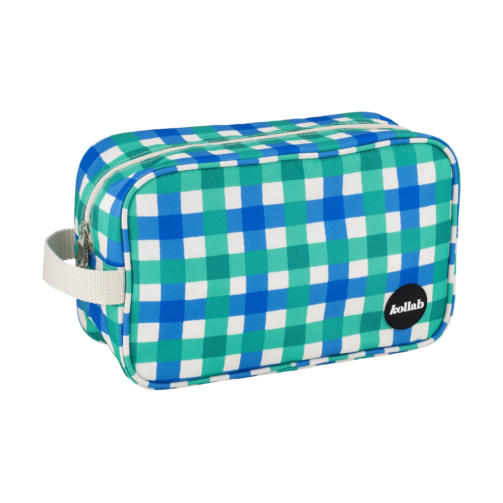 Travel Bag Green Blue Check