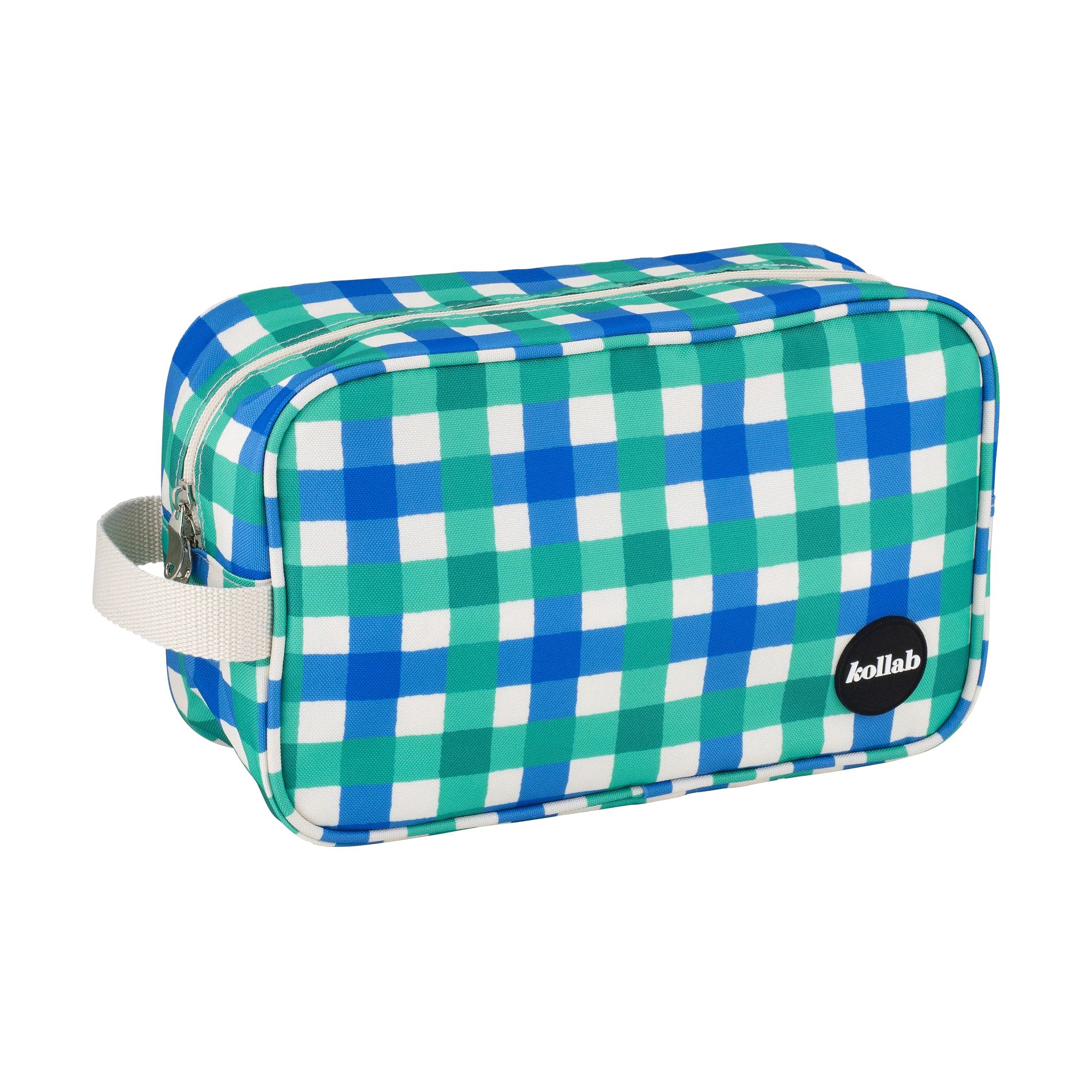 Travel Bag Green Blue Check