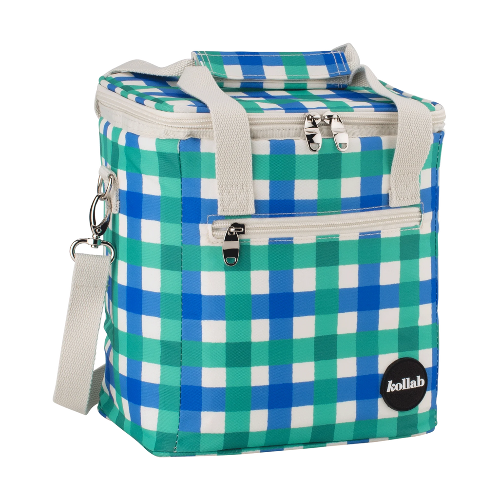 Mini Cooler Green Blue Check