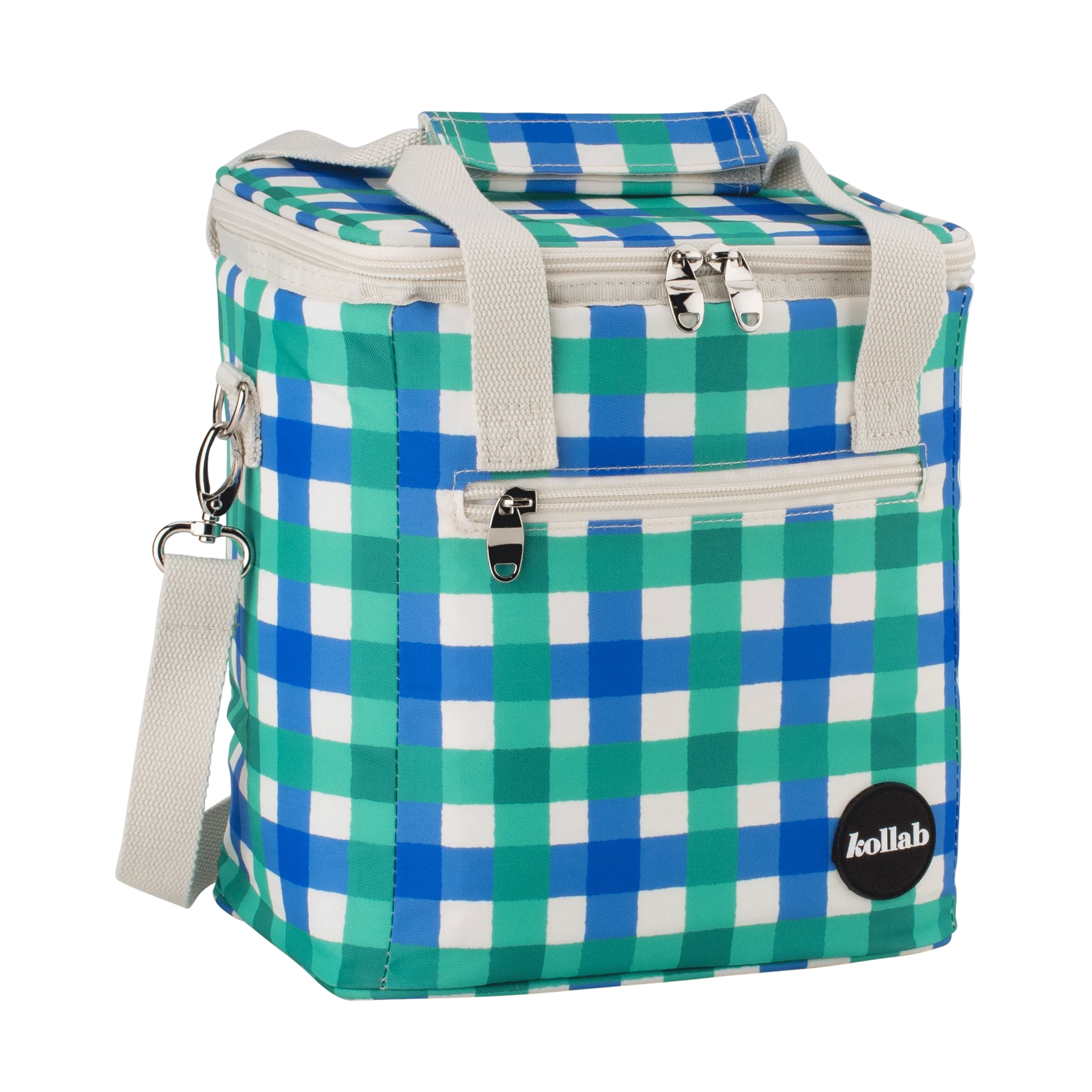 Mini Cooler Green Blue Check