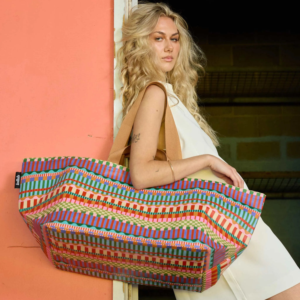 Beach Bag Blocks and Stripe
