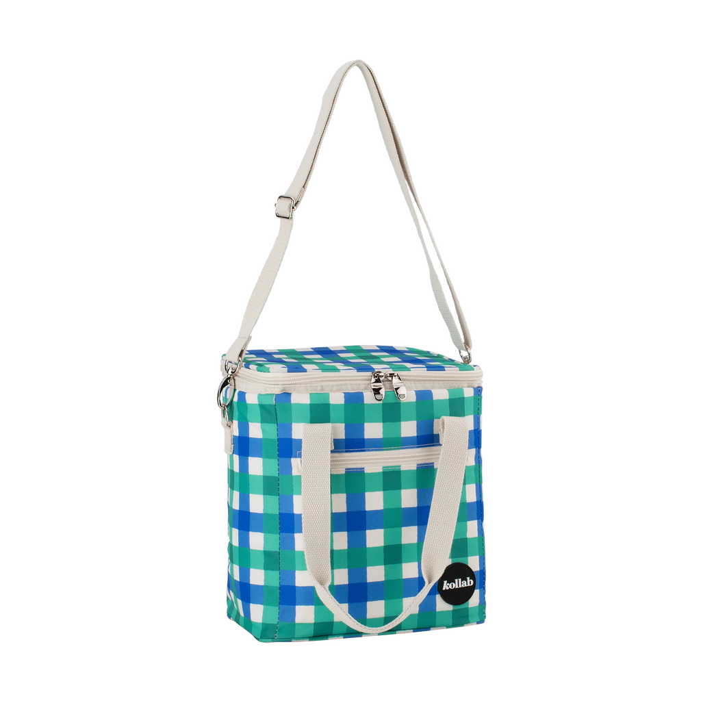 Mini Cooler Green Blue Check
