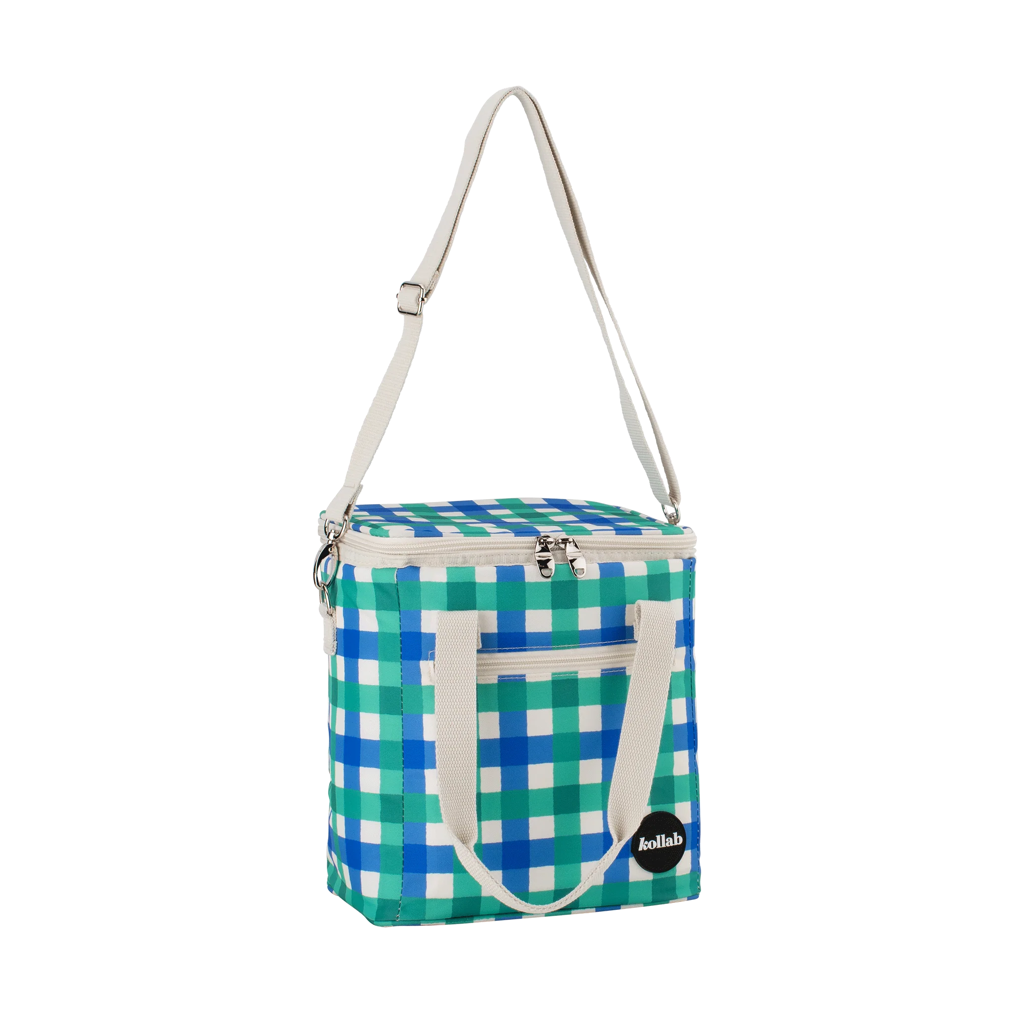 Mini Cooler Green Blue Check