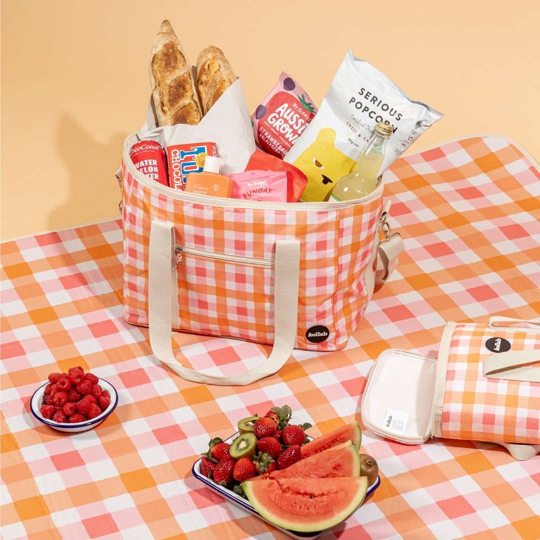 Picnic Mat Watermelon Peach Check