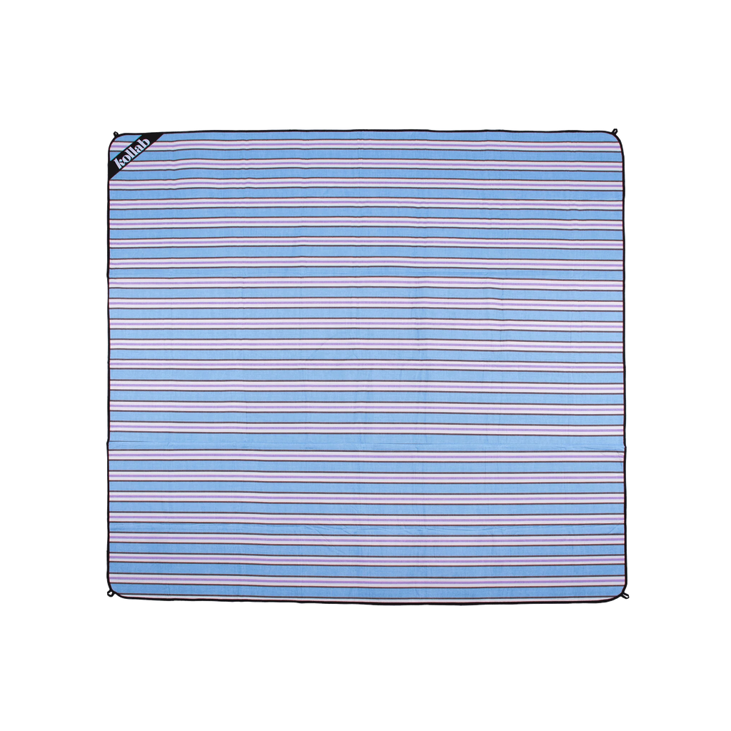 Picnic Mat Choc Blue Stripe