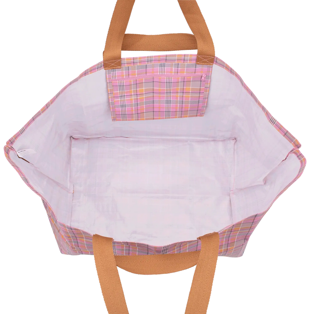 Beach Bag Pink Blanket Check